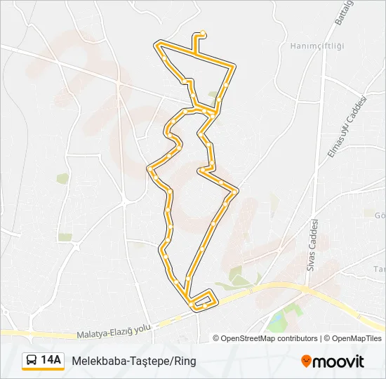 14A Bus Line Map