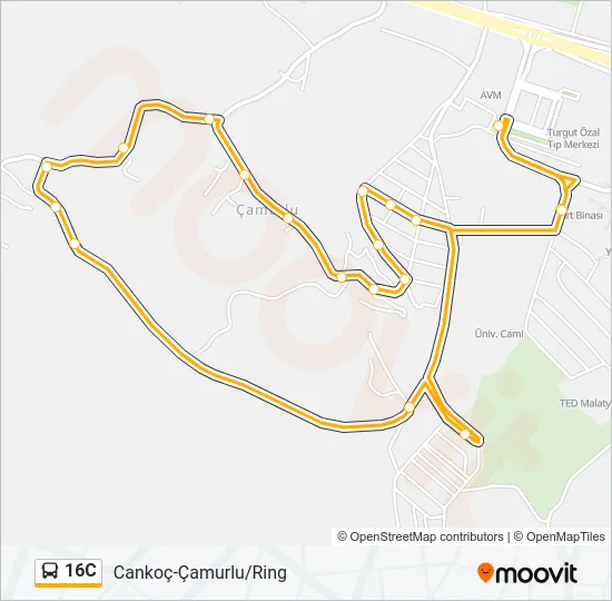 16C Bus Line Map