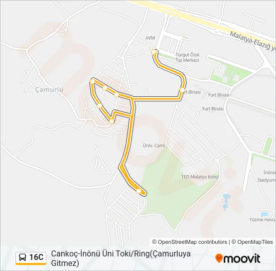 16C Bus Line Map