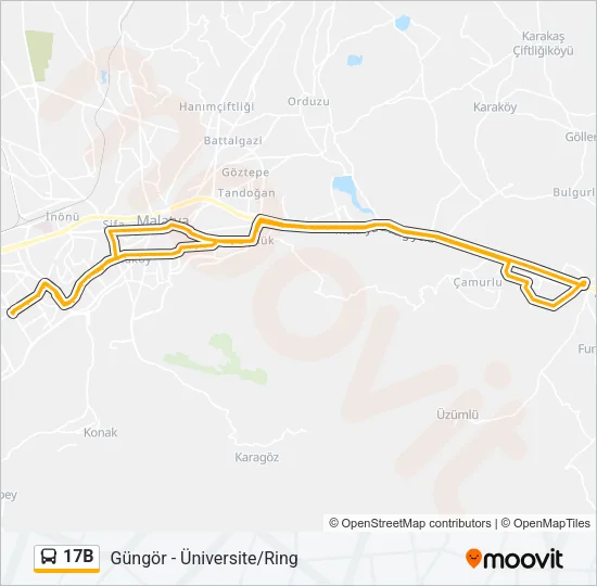 17B Bus Line Map