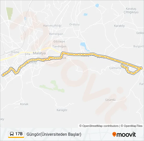 17B Bus Line Map