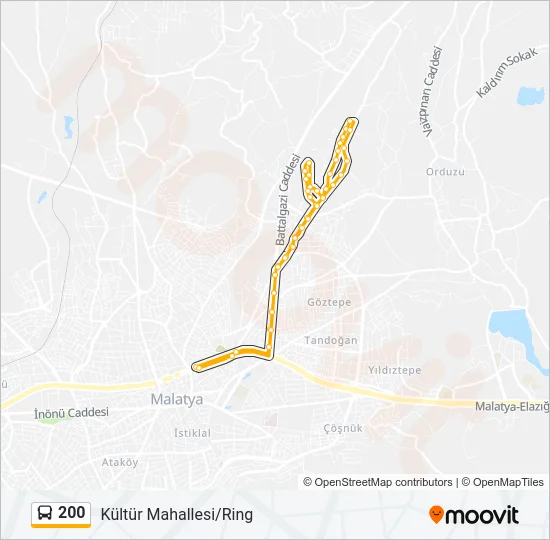 200 Bus Line Map