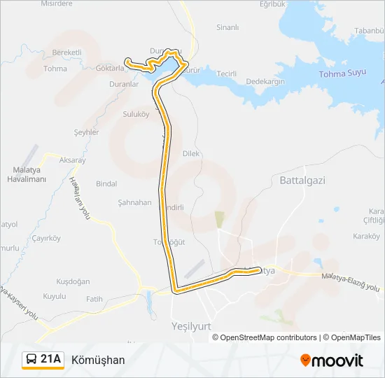 21A Bus Line Map
