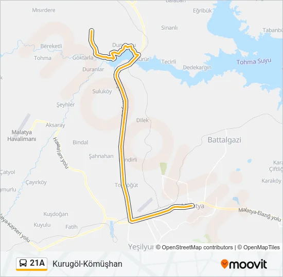 21A Bus Line Map