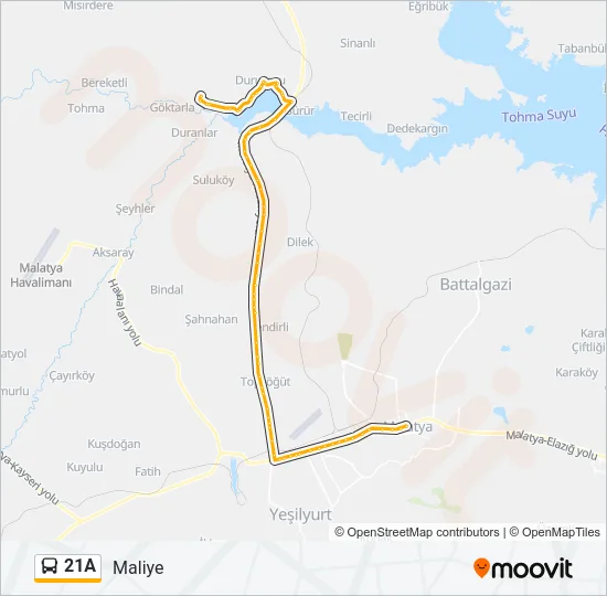 21A Bus Line Map