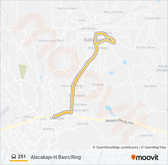 251 Bus Line Map