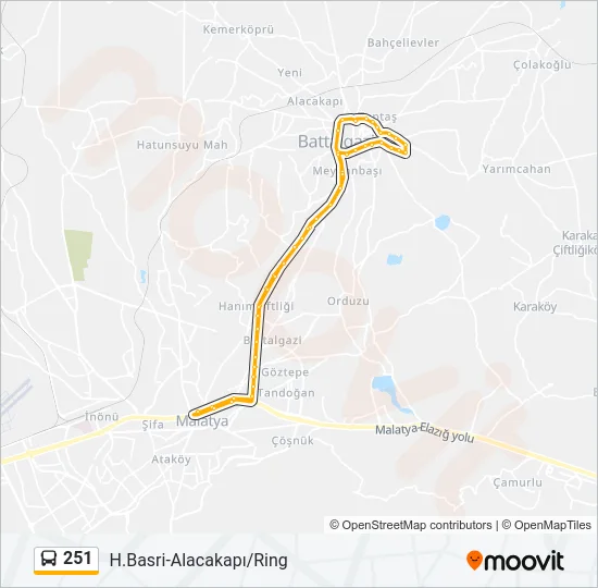 251 Bus Line Map