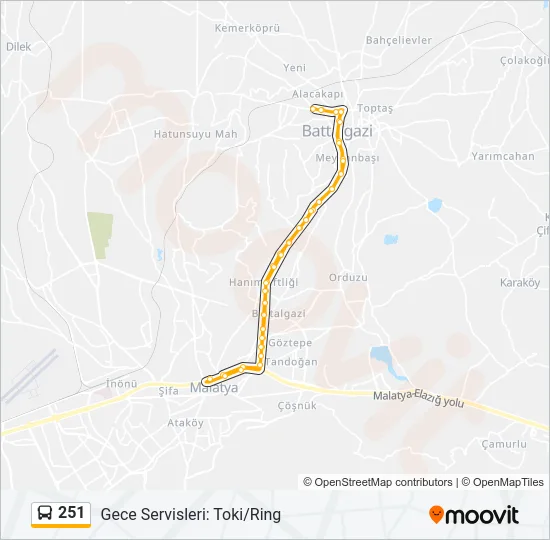 251 Bus Line Map