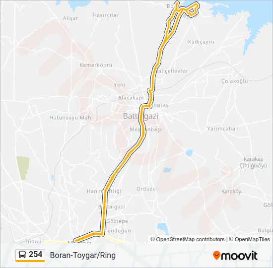 254 Bus Line Map