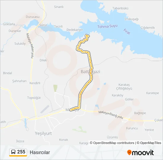 255 Bus Line Map