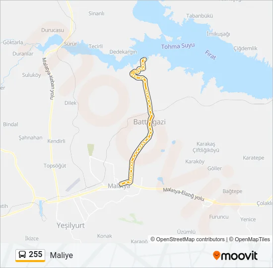255 Bus Line Map