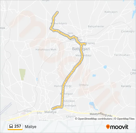 257 Bus Line Map