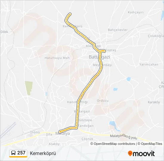 257 Bus Line Map