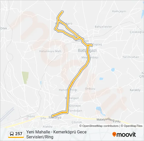 257 Bus Line Map
