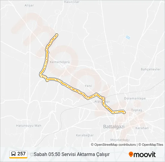 257 Bus Line Map