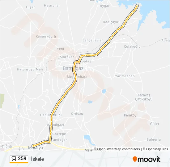 259 Bus Line Map