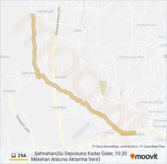 29A Bus Line Map