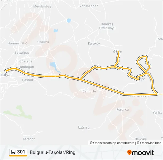 301 Bus Line Map