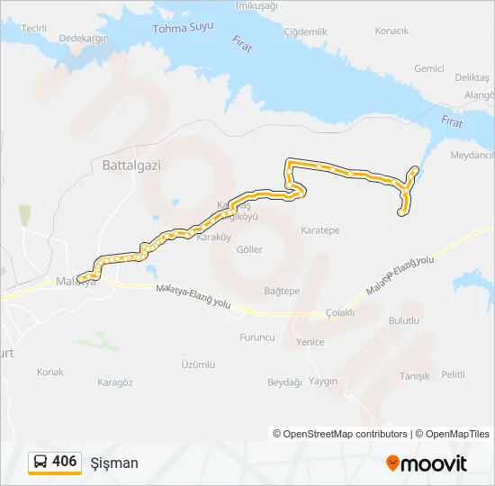 406 Bus Line Map