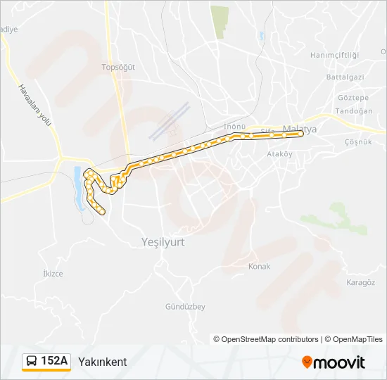 152A Bus Line Map