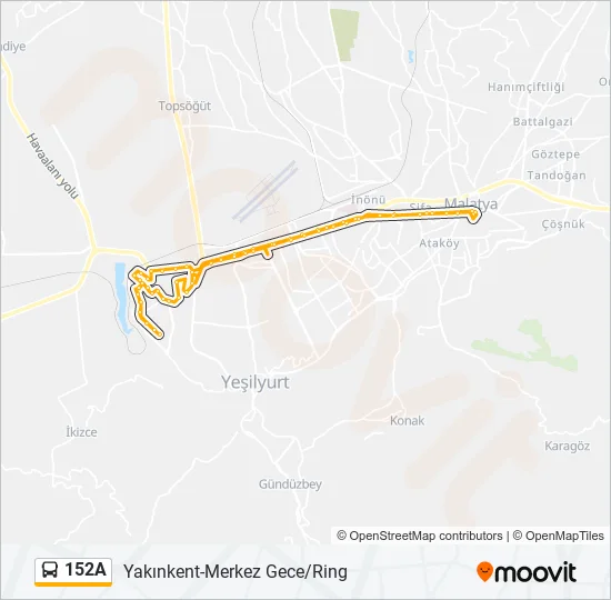 152A Bus Line Map