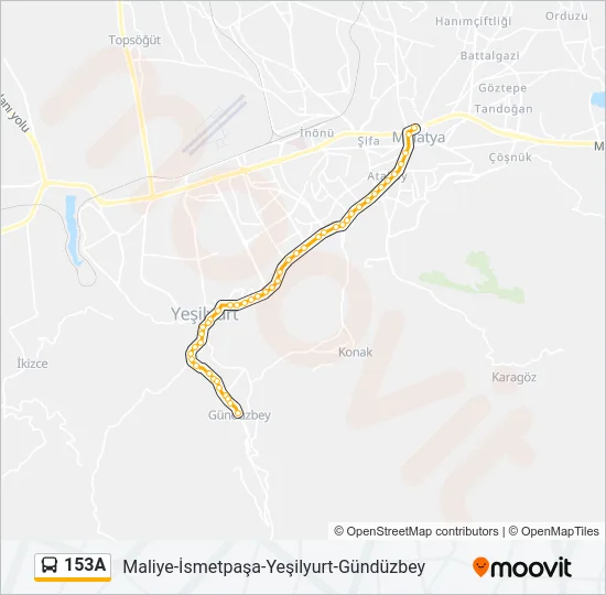 153A Bus Line Map
