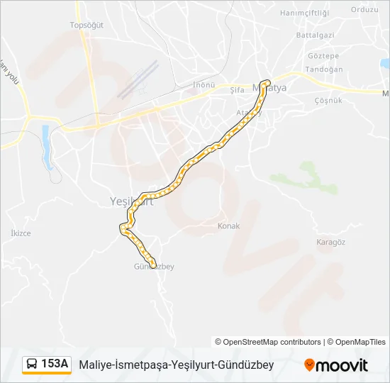 153A Bus Line Map