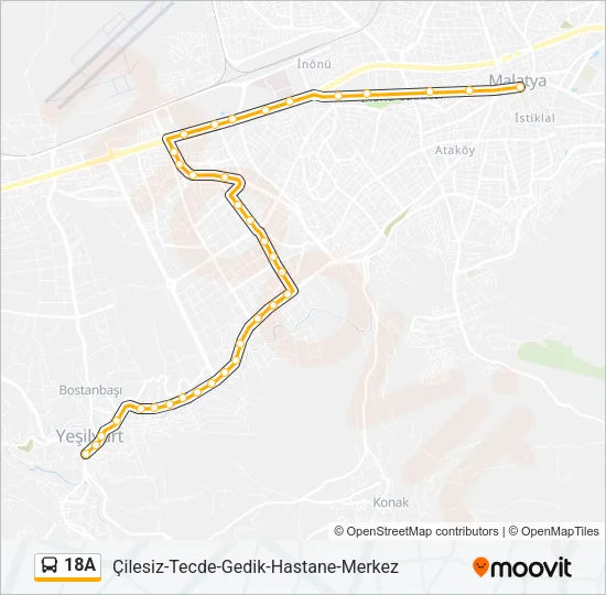 18A Bus Line Map