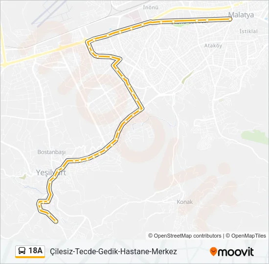 18A Bus Line Map