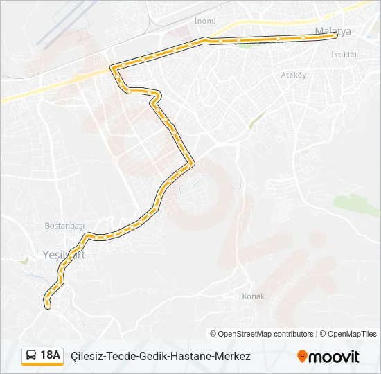 18A Bus Line Map
