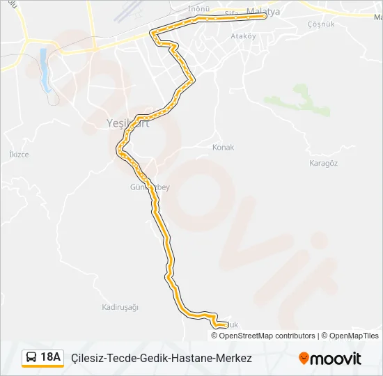 18A Bus Line Map
