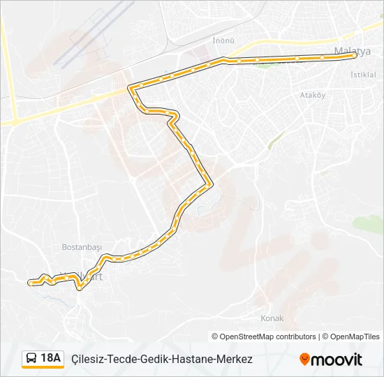 18A Bus Line Map