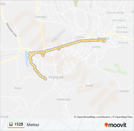 152B Bus Line Map