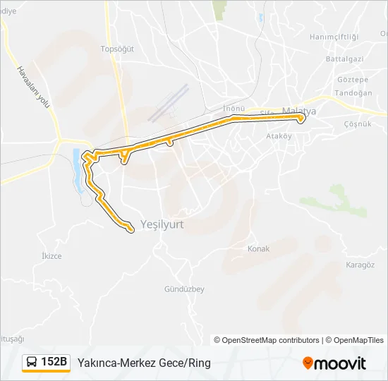 152B Bus Line Map
