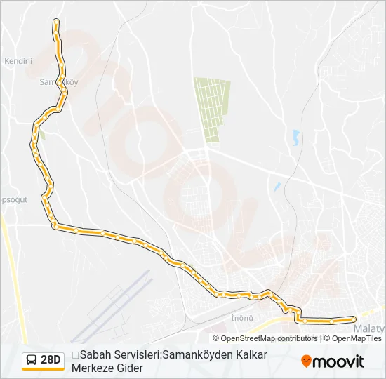 28D Bus Line Map