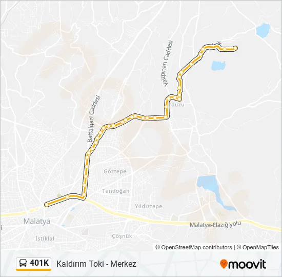 401K Bus Line Map