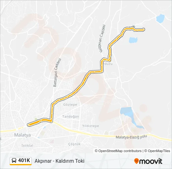 401K Bus Line Map