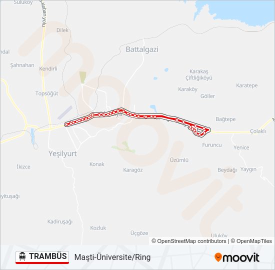 TRAMBÜS minibüs / dolmuş Hattı Haritası