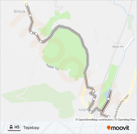 H5 minibüs / dolmuş Hattı Haritası