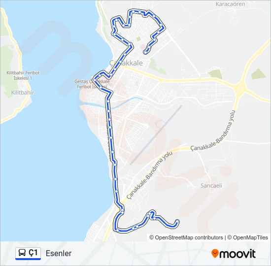 Ç1 Bus Line Map