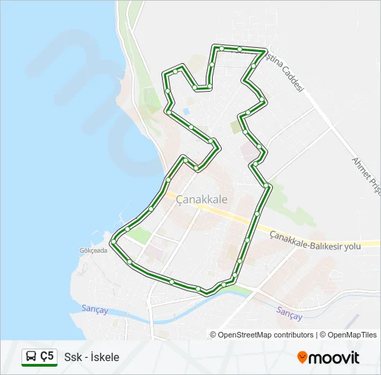 Ç5 Bus Line Map