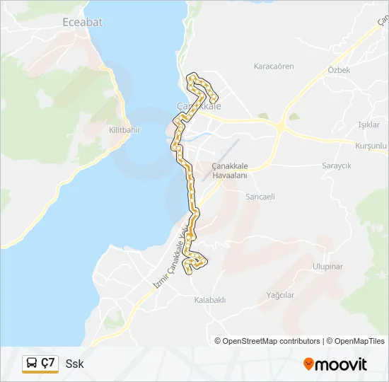Ç7 Bus Line Map