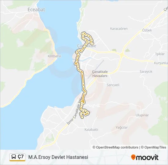 Ç7 Bus Line Map