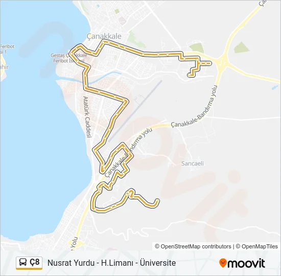 Ç8 Bus Line Map
