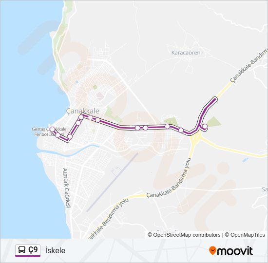 Ç9 Bus Line Map