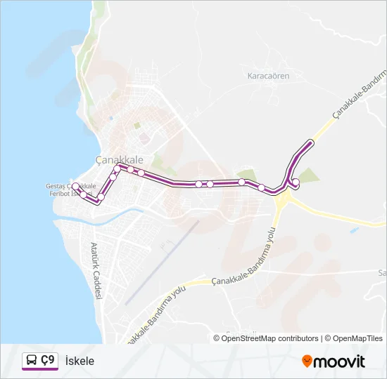 Ç9 Bus Line Map