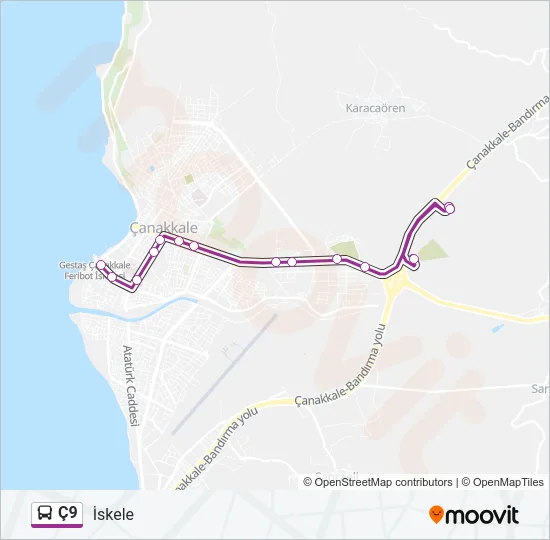 Ç9 Bus Line Map