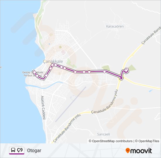 Ç9 Bus Line Map