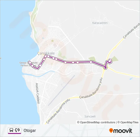 Ç9 Bus Line Map
