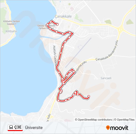 Ç3E Bus Line Map